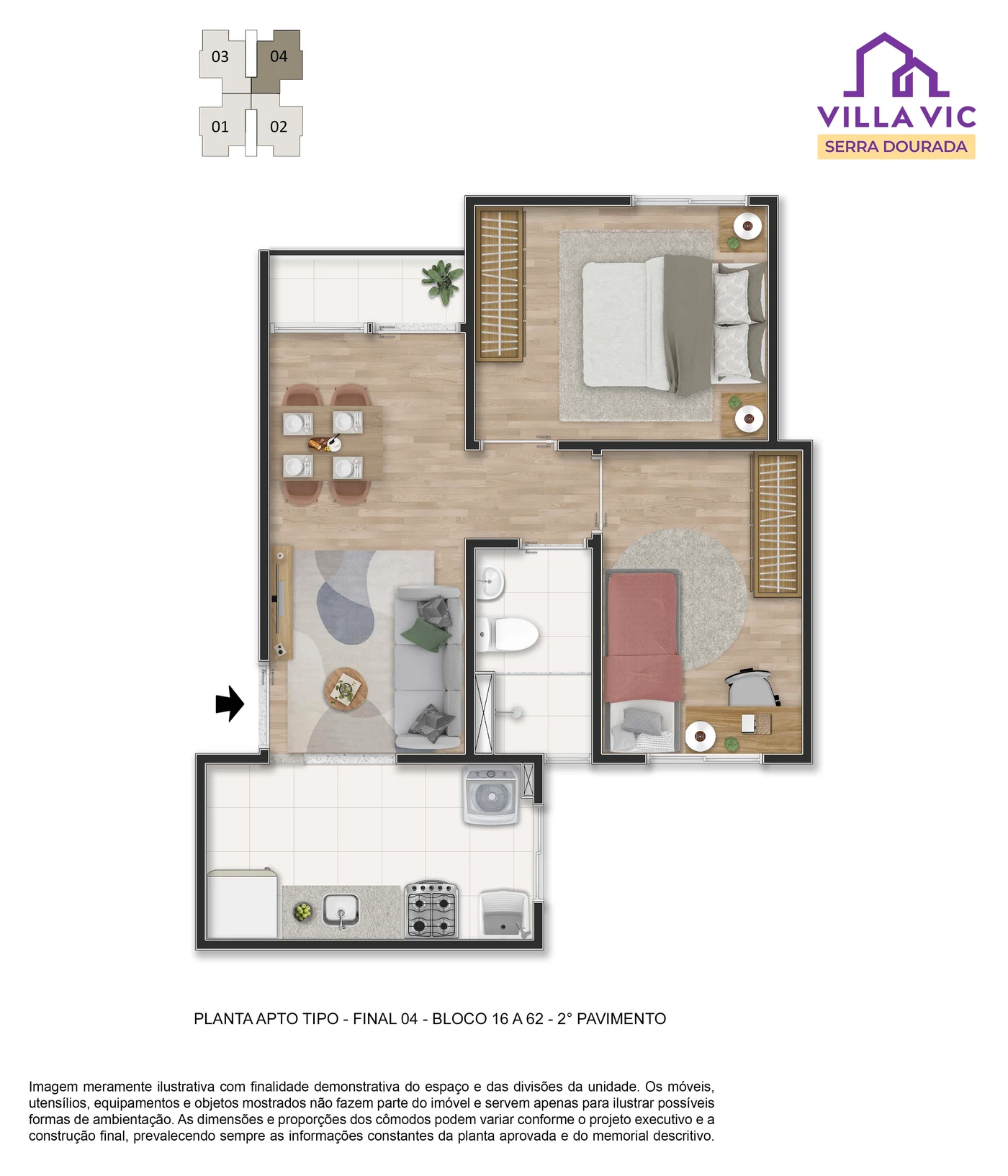 Planta Casa Tipo — variação de final